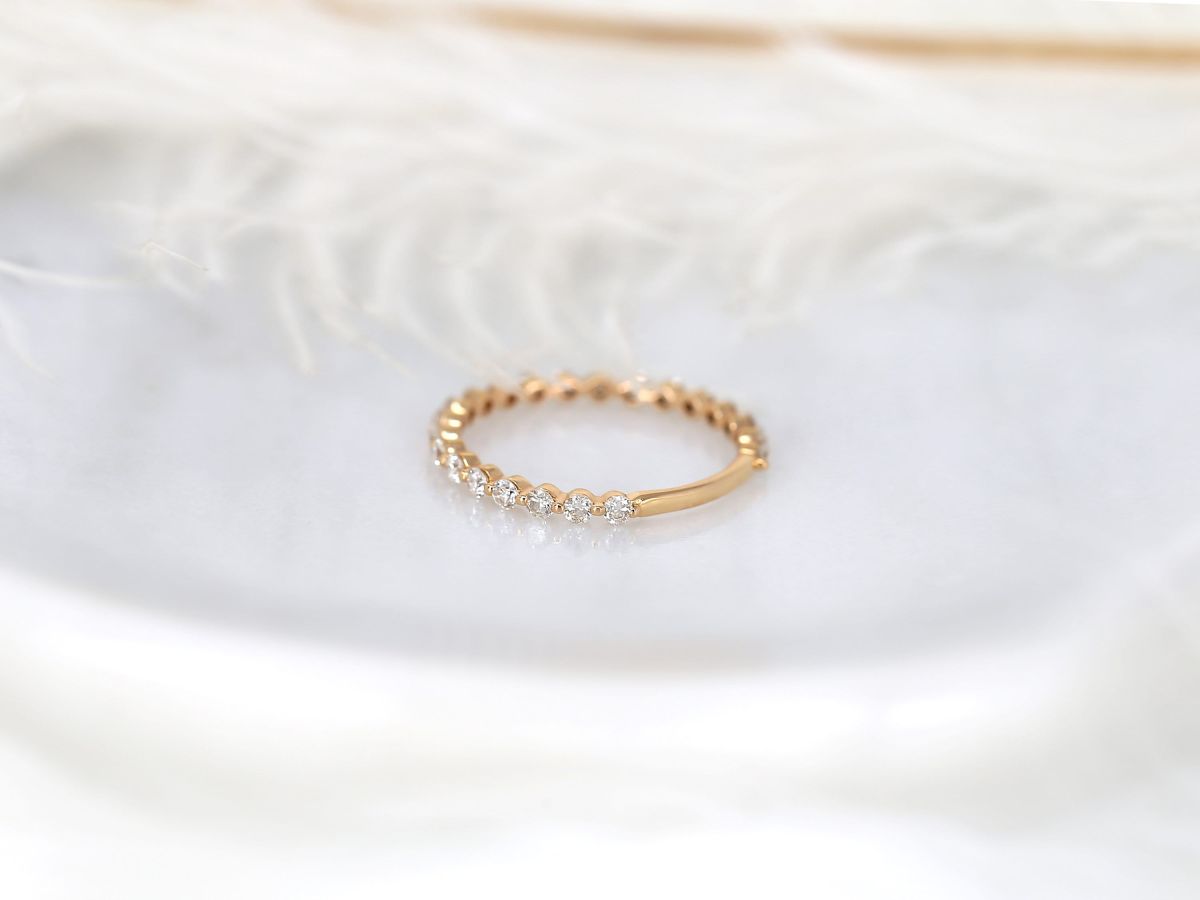 Stunning 0.55 TCW Round Moissanite Stones Full Eternity Wedding Band 1